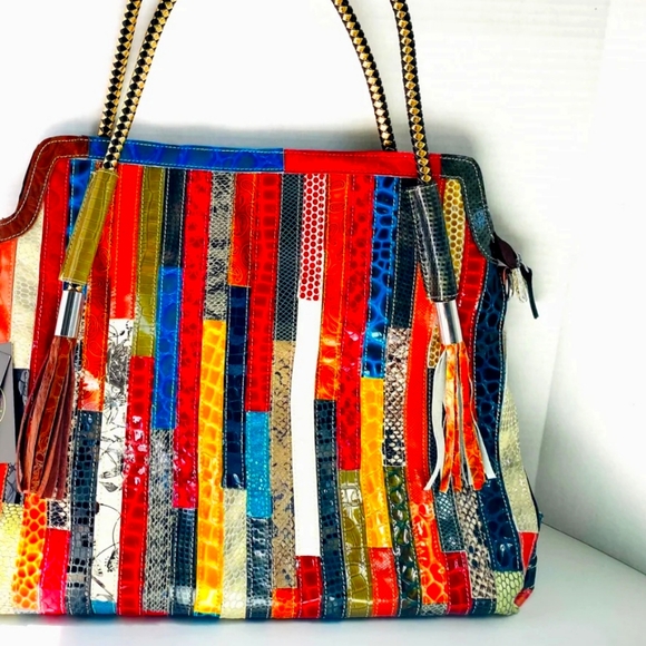 Patchwork Leather tote ( Check closet for jacket in the pictues) - Picture 2 of 8